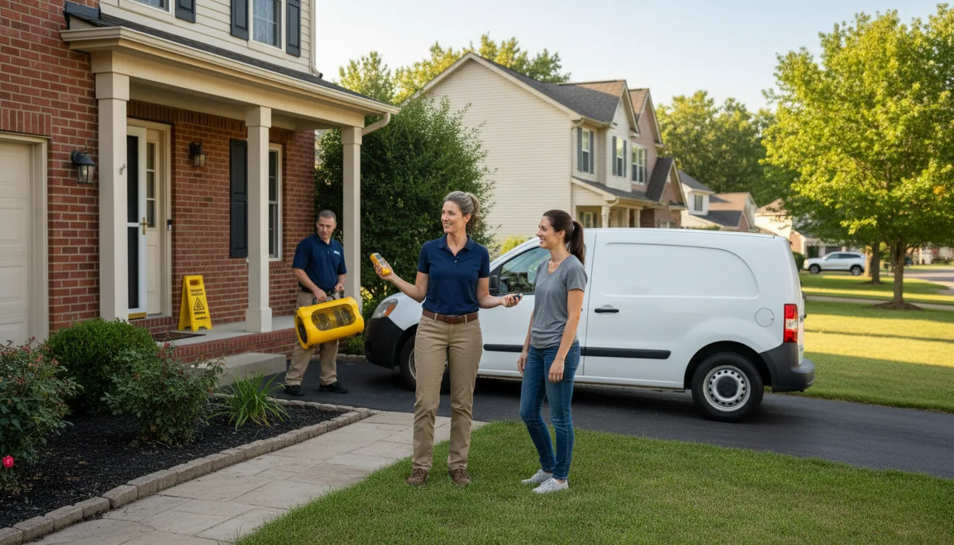 Residential water damage restoration in Burnham, PA